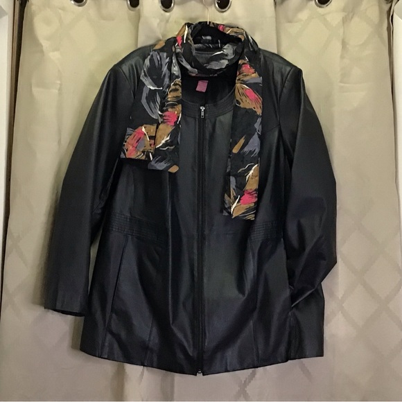 Woman Within 02-0201-0 A-Line Leather Jacket - Picture 11 of 13